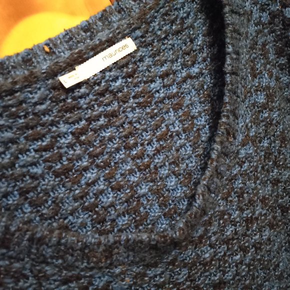 Maurices Royal Blue & Black Knit Sweater W/Pockets Size L (T-332) - Picture 9 of 10